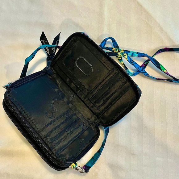 Vera Bradley RFID Crossbody Bag Blue Floral - Picture 5 of 6
